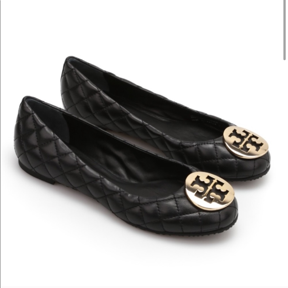 Tory Burch Quinn Quilted Patent Ballerina Flats